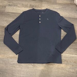 NWOT Abercrombie Kids Blue/Grey Long Sleeve Thermal Henley